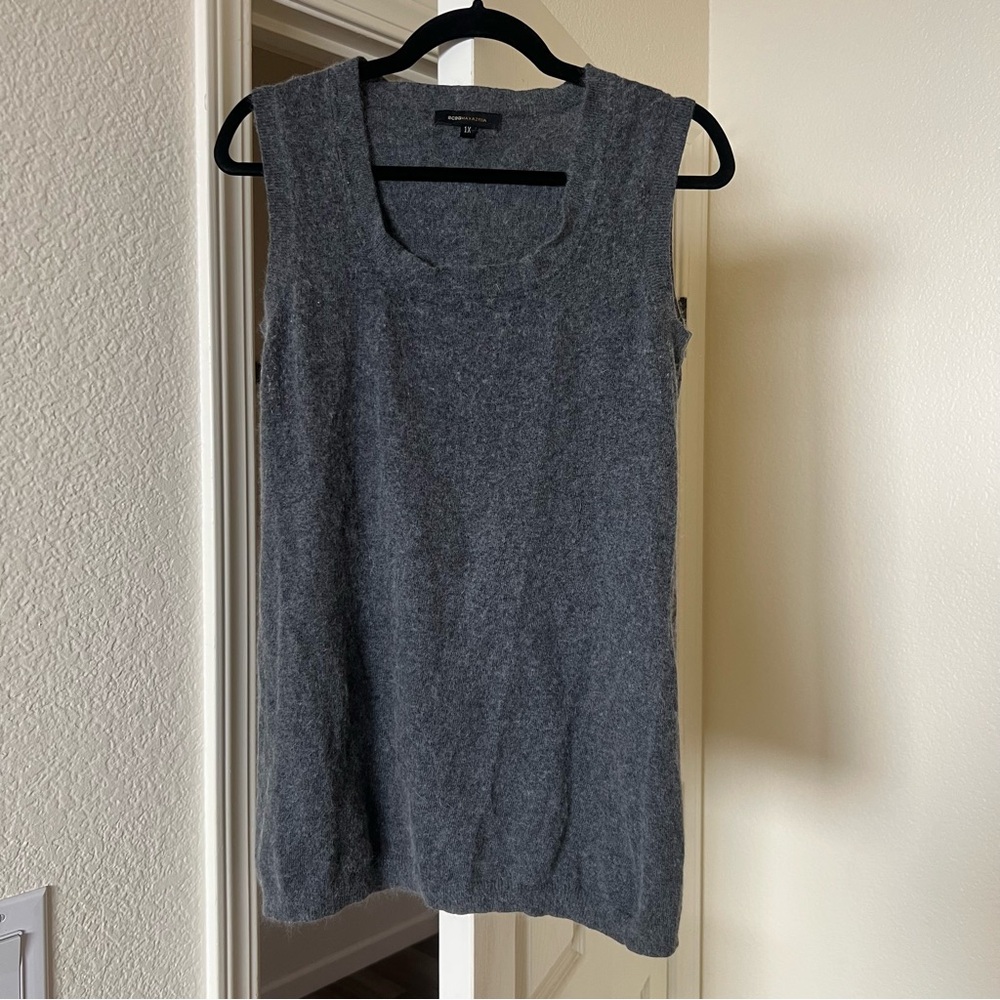 BCBGMAxAzria Angora Wool Sleeveless Sweater Top